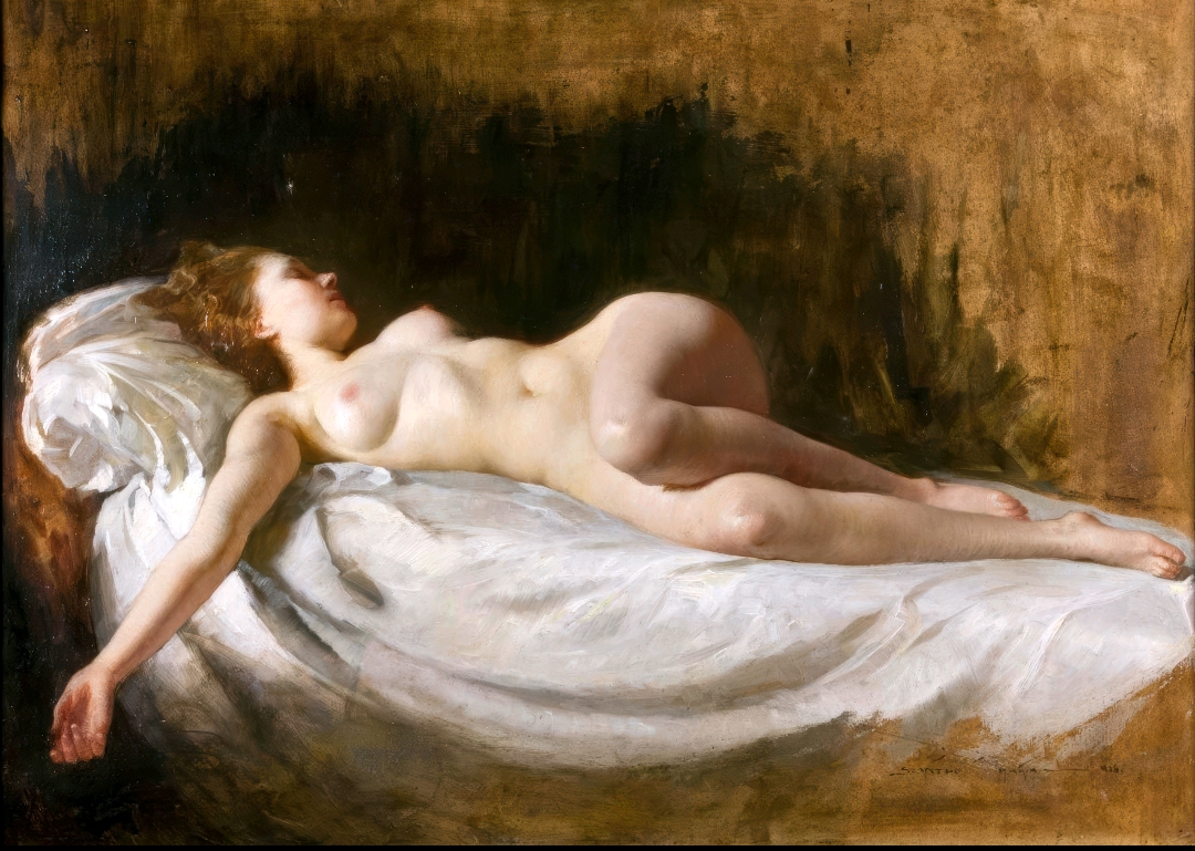 斜倚的女性裸体